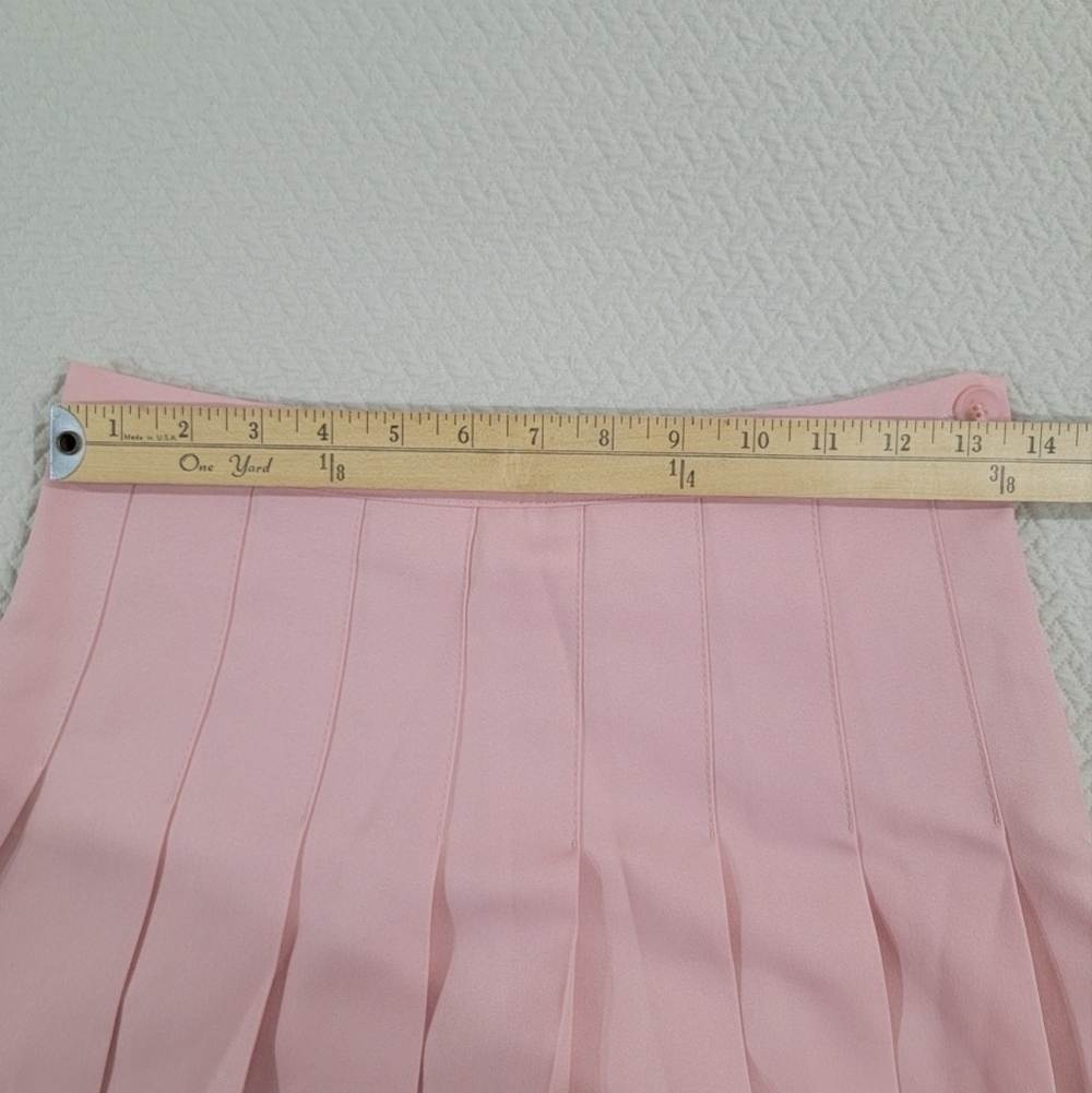 Joy Shop Pink Pleated Skater Skirt Built In Shorts Size M Skort - Picture 6 of 12